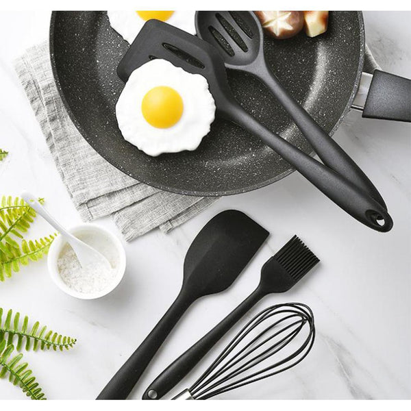 10Pcs Black Silicone Kitchen Utensils Set Bakeware Accessories Cooking Utensils