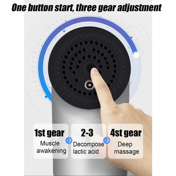 Electric Massage Gun 4 Heads 2500Mah Vibration Muscle Therapy 3600R / Min Silver Massagers