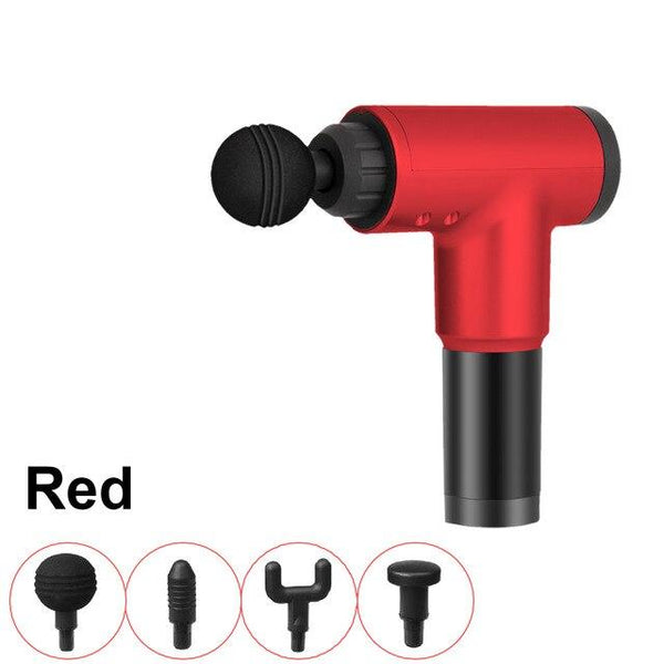 Electric Massage Gun 4 Heads 2500Mah Vibration Muscle Therapy 3600R / Min Silver Massagers