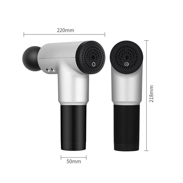 Electric Massage Gun 4 Heads 2500Mah Vibration Muscle Therapy 3600R / Min Silver Massagers