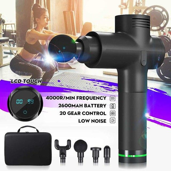 Lcd Electric Massage Gun 6 Heads 2600Mah Vibration Muscle Therapy 4000R / Min Massagers