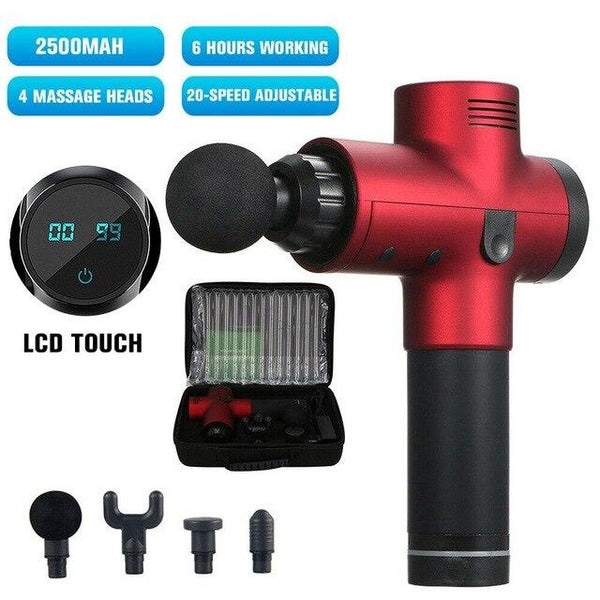 Lcd Electric Massage Gun 6 Heads 2600Mah Vibration Muscle Therapy 4000R / Min Massagers
