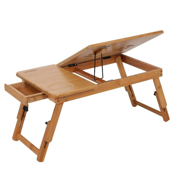 Portable Folding Bamboo Laptop Table Computer Stand Desk Home Office