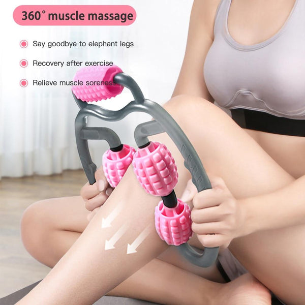 Pink Gray Body Massager Roller Ring Yoga Column Thin Leg Fitness Equipment Massagers