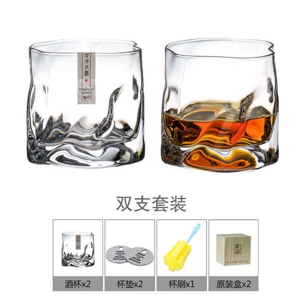 Cocktail & Liquor Glasses Japanese Crumpled Paper Whiskey Glass Barware Sets Father's Day Gift Idea