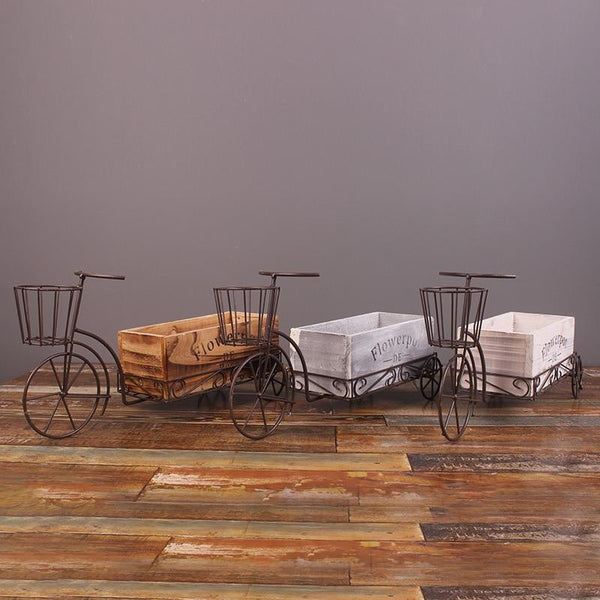 Tricycle Flower Stand | Plant Box In Metal With Basket Baskets Pots Window Boxes