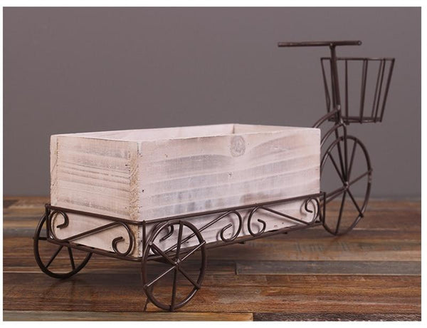 Tricycle Flower Stand | Plant Box In Metal With Basket Baskets Pots Window Boxes