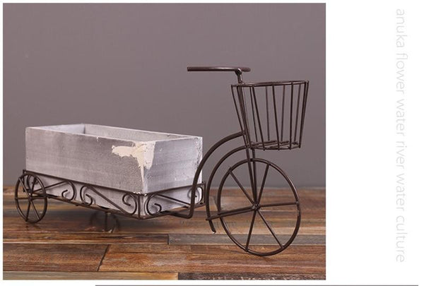 Tricycle Flower Stand | Plant Box In Metal With Basket Baskets Pots Window Boxes