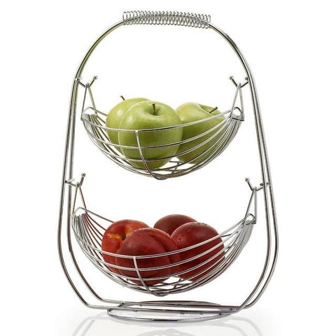 Double / Three Layer Metal Hammock Hanging Fruit Basket Racks & Holders