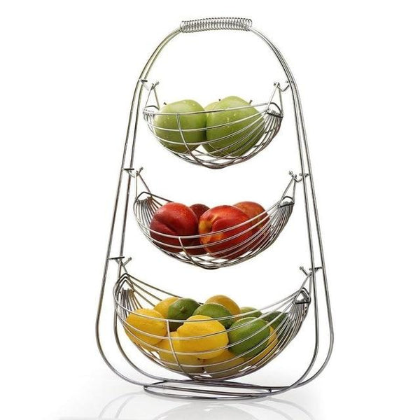 Double / Three Layer Metal Hammock Hanging Fruit Basket Racks & Holders