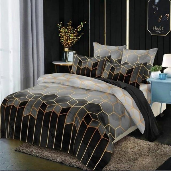 Hexagon Pattern Set With Quilt Cover Pillowcases Quilt Covers