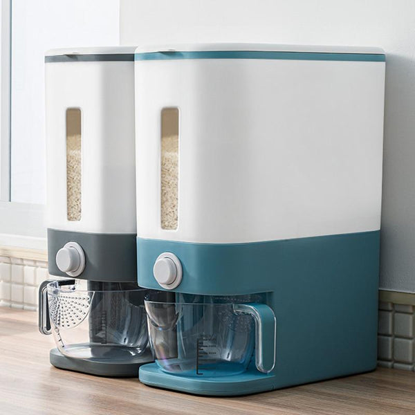 Automatic Plastic Rice Storage Box One Touch Dispenser Kitchen Tools Food Storage Containers