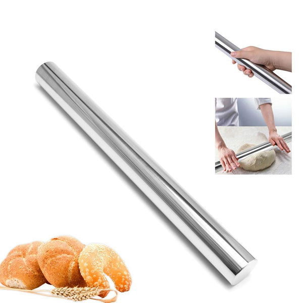 Stainless Steel Rolling Pin Dough Roller Baking Kitchen Tools
