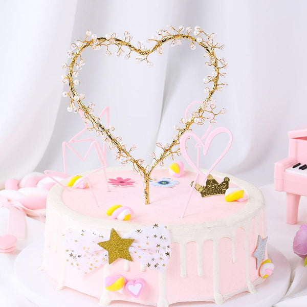Led Heart Or Happy Birthday Party Decorations Baking Supplies Cake Toppers