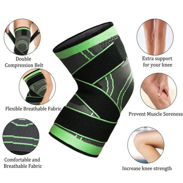 Elastic 3D Pressurised Knee Brace Compression Support Sleeve Orthotics Braces & Sleeves