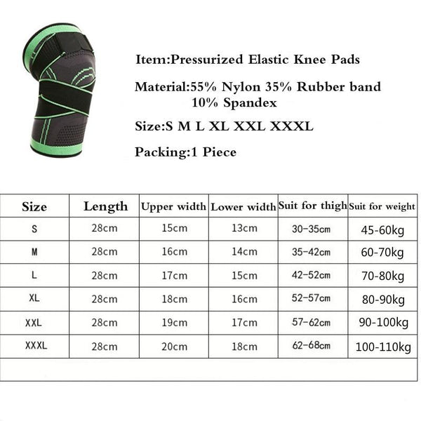 Elastic 3D Pressurised Knee Brace Compression Support Sleeve Orthotics Braces & Sleeves