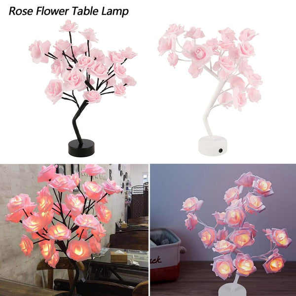 Led Rose Flower Decorative Table Lamp Night Light Night Lights