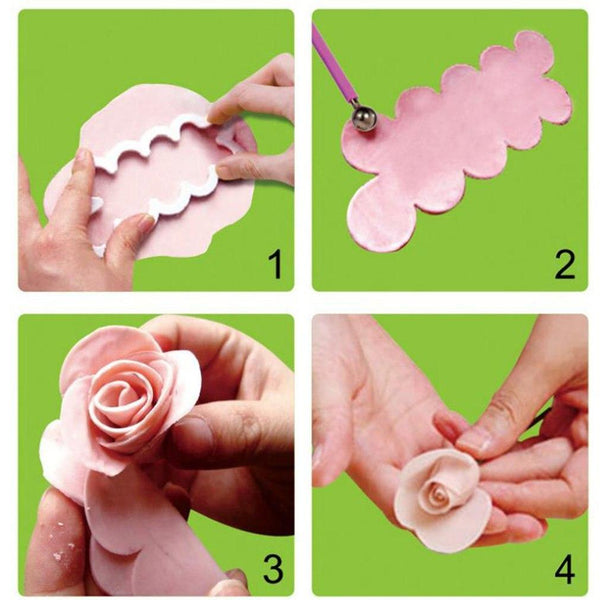 Rose Flower Fondant Cutting Mold Cake Decorating Tools Chocolate Mould