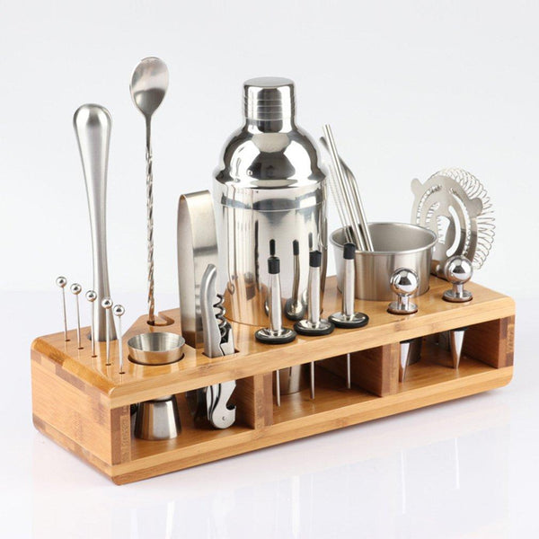 23Pcs Stainless Steel tail Shaker Set Barware Kit With Rack tail Shakers & Sets