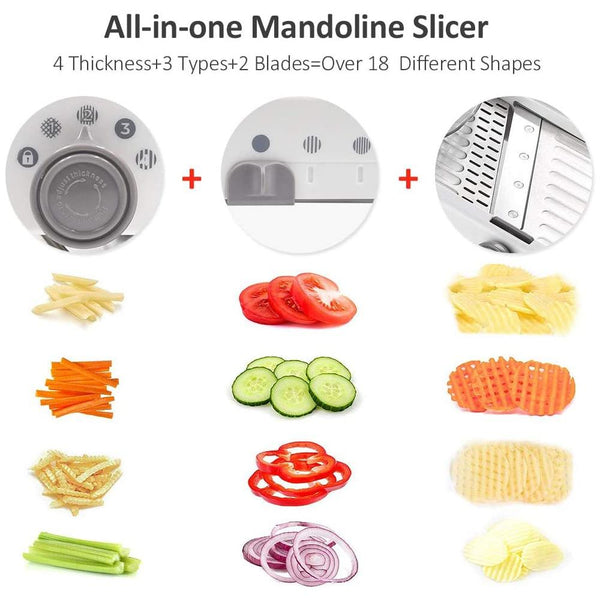 Mandoline Manual Vegetable Slicer Shredder Grater With Stainless Steel Blades Peelers & Slicers