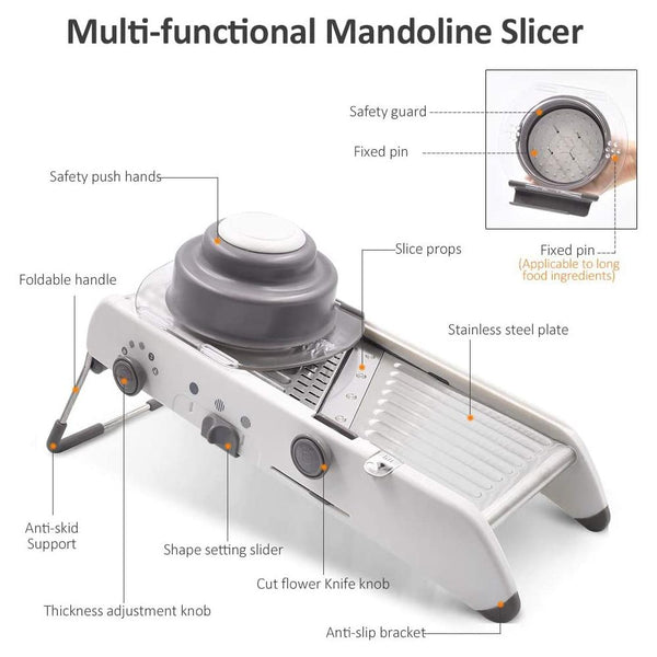 Mandoline Manual Vegetable Slicer Shredder Grater With Stainless Steel Blades Peelers & Slicers