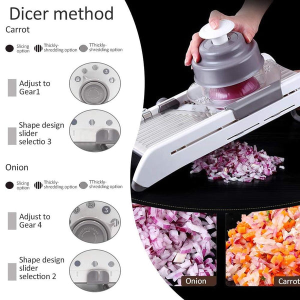 Mandoline Manual Vegetable Slicer Shredder Grater With Stainless Steel Blades Peelers & Slicers