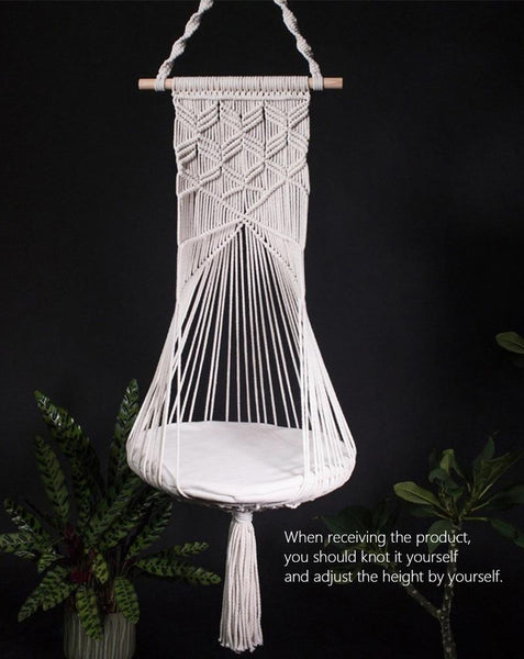 Boho Style Cat Swing Hanging Macrame Pet Bed Holder Pet Beds