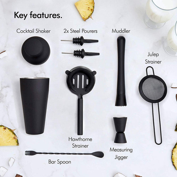 Stylish Matte Black 500Ml Stainless Steel tail Shaker Set tail Shakers & Sets