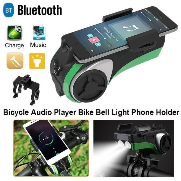 5 In 1 Bicycle Light Bluetooth Bell Phone Holder Bike Accessories Lights & Reflectors