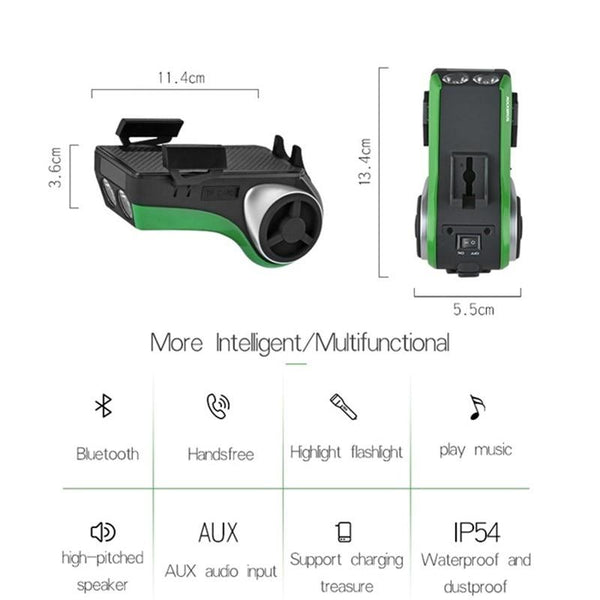 5 In 1 Bicycle Light Bluetooth Bell Phone Holder Bike Accessories Lights & Reflectors