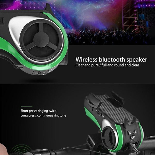 5 In 1 Bicycle Light Bluetooth Bell Phone Holder Bike Accessories Lights & Reflectors