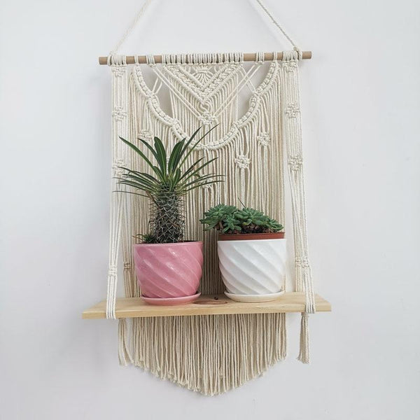 Creative Bohemian Macrame Tapestry Wall Shelf Tapestries