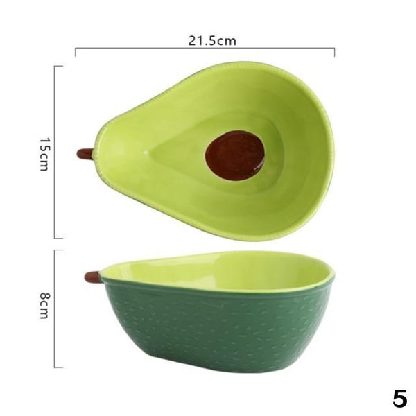 Cute Ceramic Avocado Shape Fruit Dessert Dish Bowl