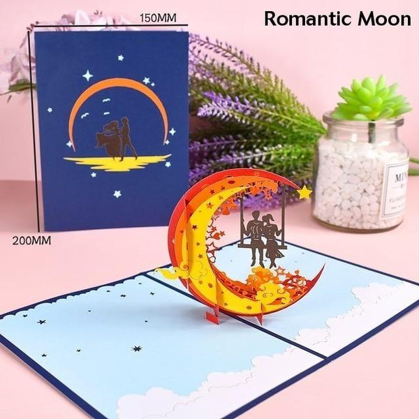 3D Pop Up Cards Romantic Love Valentines Day Wedding Anniversary Gifts Greeting Cards & Invitations