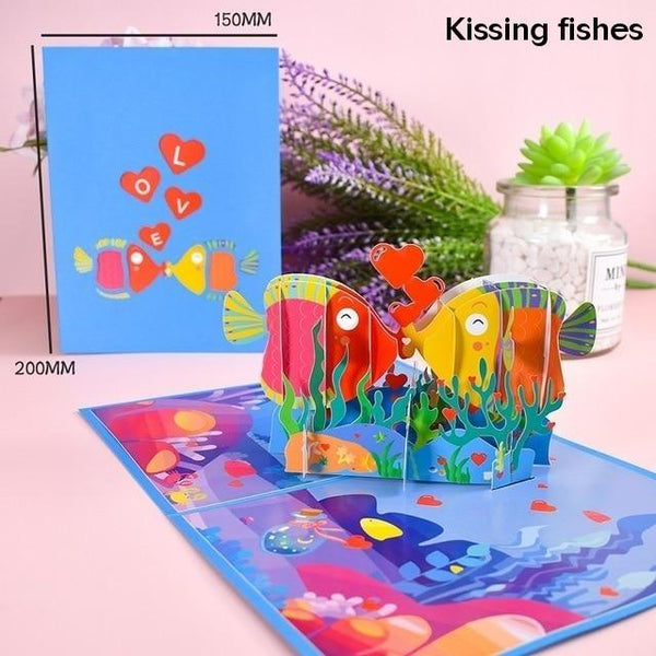 3D Pop Up Cards Romantic Love Valentines Day Wedding Anniversary Gifts Greeting Cards & Invitations