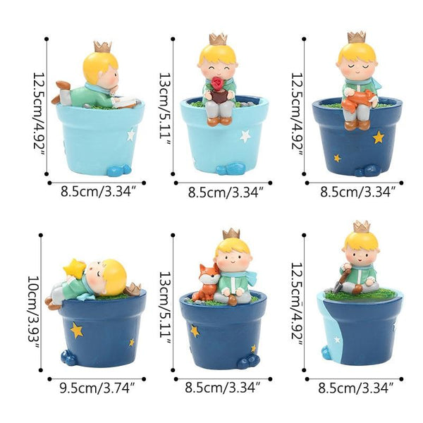 Nordic Cartoon Fairy Prince Resin Flower Pot Desktop Decoration Cute Boy Baskets Pots Window Boxes