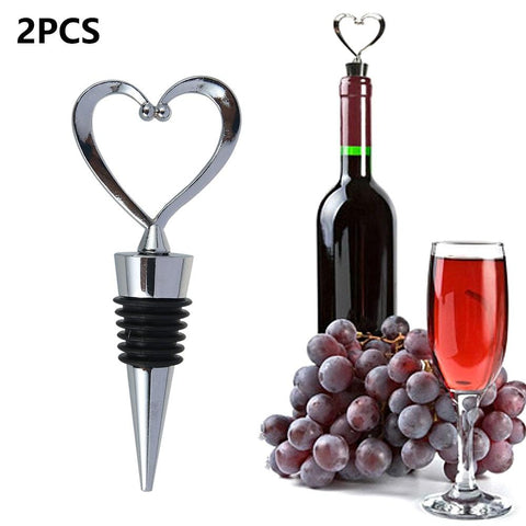 Romantic Heart Shaped Red Wine Champagne Bottle Stopper