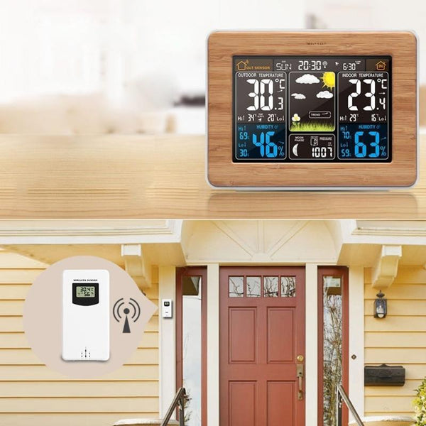 Digital Weather Station Wireless Sensor Lcd Display Alarm Clock Barometer Thermometer Hygrometer Weather Stations