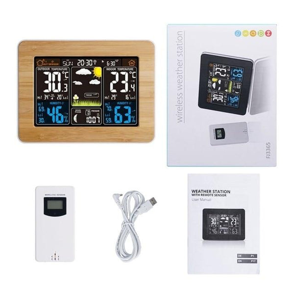 Digital Weather Station Wireless Sensor Lcd Display Alarm Clock Barometer Thermometer Hygrometer Weather Stations