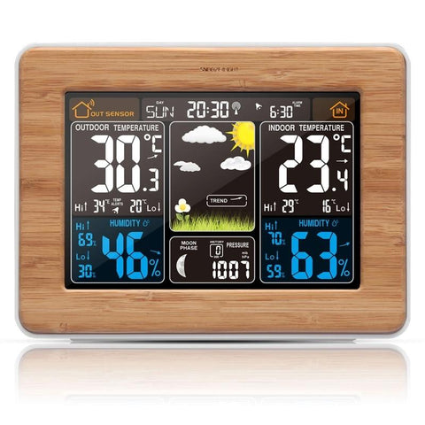 Digital Weather Station Wireless Sensor Lcd Display Alarm Clock Barometer Thermometer Hygrometer Weather Stations