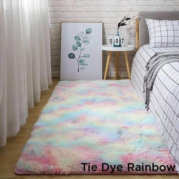 11 Designs Tie Dye Fluffy Plush Rug Colourful Bedroom Decor