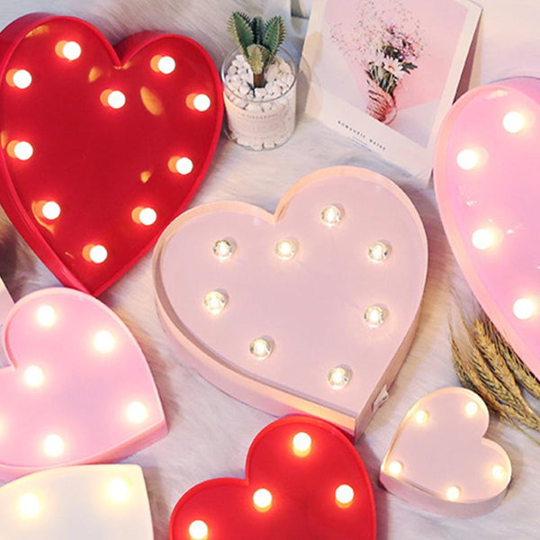 Love Or Heart Neon Led Night Lights Romantic Valentine's Day Gift Party Decor Lamps