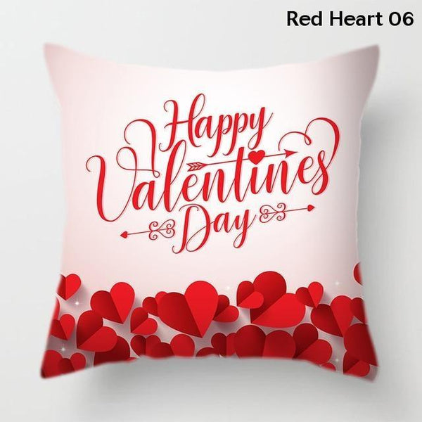Happy Valentine's Day Red Polyester Decorative Cushion Covers Cushions & Decorative Pillows