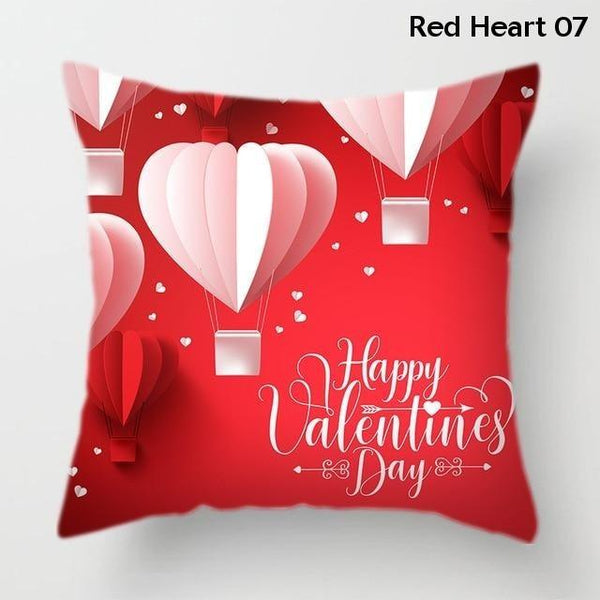 Happy Valentine's Day Red Polyester Decorative Cushion Covers Cushions & Decorative Pillows