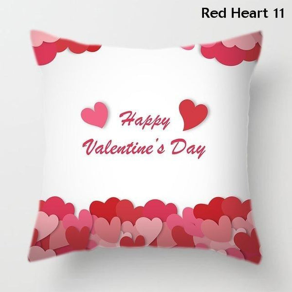 Happy Valentine's Day Red Polyester Decorative Cushion Covers Cushions & Decorative Pillows