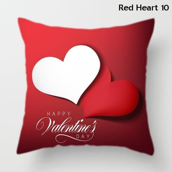 Happy Valentine's Day Red Polyester Decorative Cushion Covers Cushions & Decorative Pillows