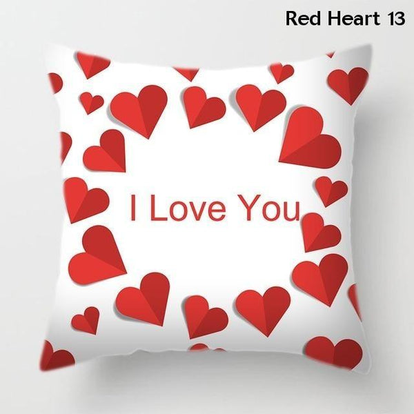 Happy Valentine's Day Red Polyester Decorative Cushion Covers Cushions & Decorative Pillows