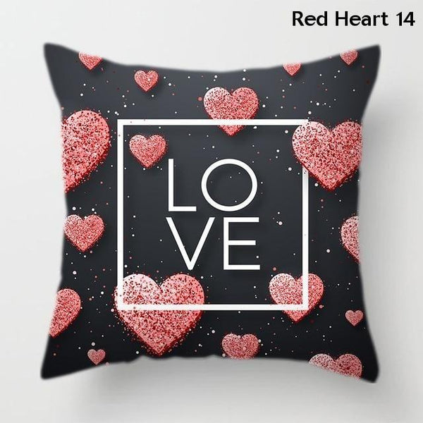 Happy Valentine's Day Red Polyester Decorative Cushion Covers Cushions & Decorative Pillows