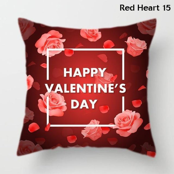 Happy Valentine's Day Red Polyester Decorative Cushion Covers Cushions & Decorative Pillows