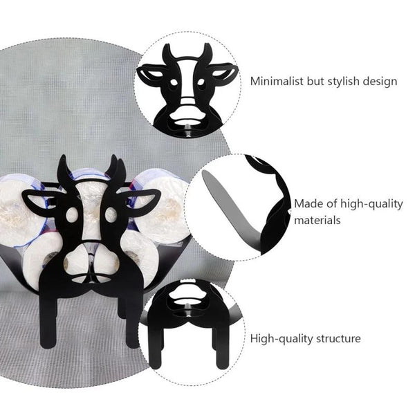 Metal Cow Toilet Holder Free Standing Bathroom Storage Decor Toilet Paper Holders & Storage